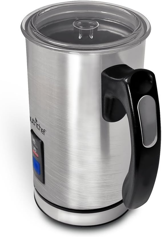 NutriChef Electric Milk Frother and Warmer, Stainless Steel