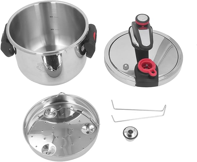 Multi Cooker, 6L Electric Pressure Cooker Efficient and Quick Cooking with Foldable Handle for Home