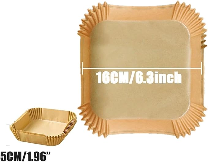 Large Air Fryer Disposable Paper Liners Nonstick 23cm Oven Airfryer Parchment Baking Paper ，Compatible For Ninja，Compatible For COSORI ，Grill Cooking Basket(16cm square,200 Pcs)
