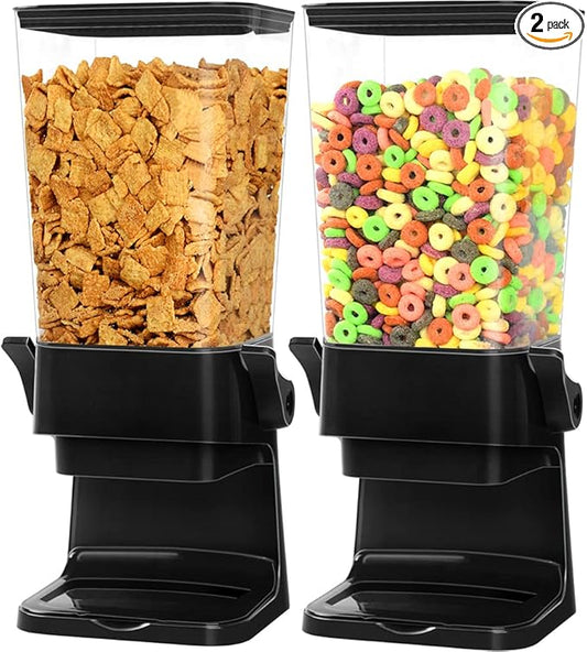 Cereal Dispenser Countertop 2 Pack 5.5 Qt Large Cereal Storage Container Holder Dispenser for Pantry Dry Food Snack Nut Candy Dispenser Countertop Kitchen Organization Storage for Oatmeal Granola