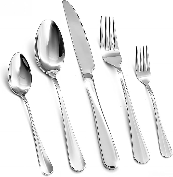 20 Piece Silverware Set,for Home,Kitchen,Restaurant.Flatware Set,Stainless Steel Cutlery Utensil Set include Forks,Knives,Spoons