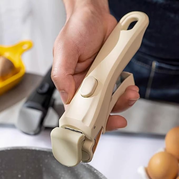 Removable Handle for Pots and Pans, 1 Pack Universal Detachable Handle Cookware Replacement for All Cookware (Beige White)