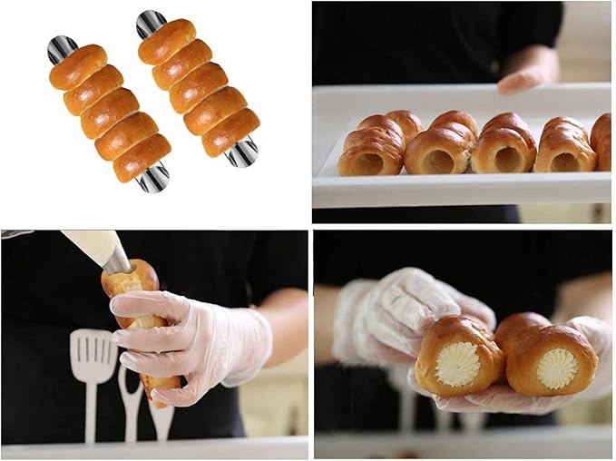 30 Pack Cannoli Horn Form Set, Large Stainless Steel Canolis Tubes Moulds Cannoli Kit for Baking Cannoli, Croissant Shell, Cream Roll Dessert, Safety Filled Edges