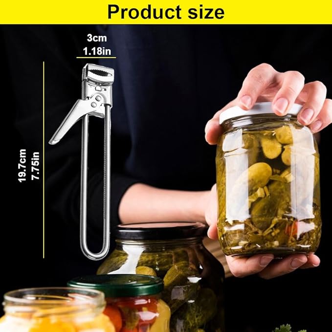 Adjustable Stainless Steel Jar Opener, 2026 New Multifunctional Stainless Steel Can Opener, Jar Lid Opener for Weak Hands, Jar Lid Gripper Bottle Opener Kitchen Accessories (2)