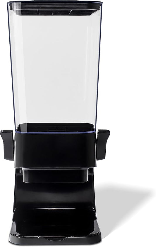 Cereal Dispenser Countertop, 5L Kitchen Organization Cereal Containers Storage, Desktop Candy Dispenser Plastic Cereal Dispenser, Snack Containers Can Hold Granola, Dry Food, Grain (Black, 1Pc)