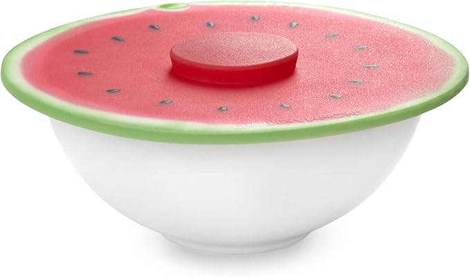 Charles Viancin - Watermelon Silicone Lid for Food Storage and Cooking - 11''/28cm - Airtight Seal on Any Smooth Rim Surface - BPA-Free - Oven, Microwave, Freezer, Stovetop and Dishwasher Safe