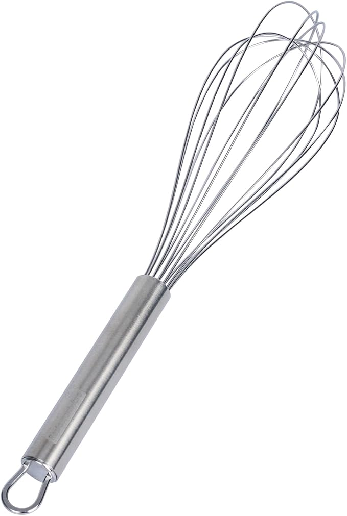 Restaurantware-German Standard 12.5 Inch French Whisk, 1 Dishwashable Kitchen Wire Whisk - Ergonomic Handle, Durable, Stainless Steel French Whip, For Blending, Stirring, Mixing Of Ingredients
