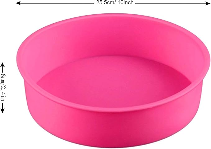 Baking Silicone 10-Inch Round Cake Pan Baking Mold, BPA Free, Non-Stick European-Grade Silicone, 2.16-Inches Deep