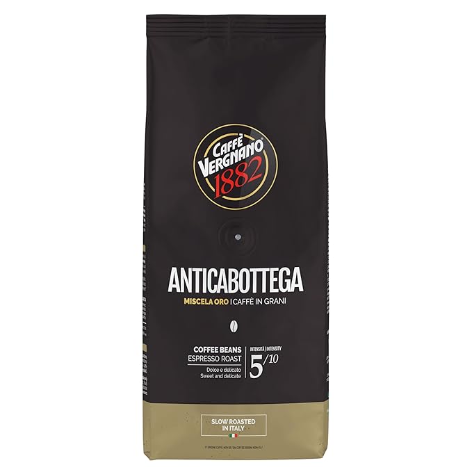 Caffe Vergnano Whole Bean Coffee 2.2 lb Bag - Medium Roast Antica Bottega Arabica Espresso Beans, Italian Coffee Chocolate Caramel Nut Notes - For Coffee Maker, French Press Espresso Maker, Moka Pot
