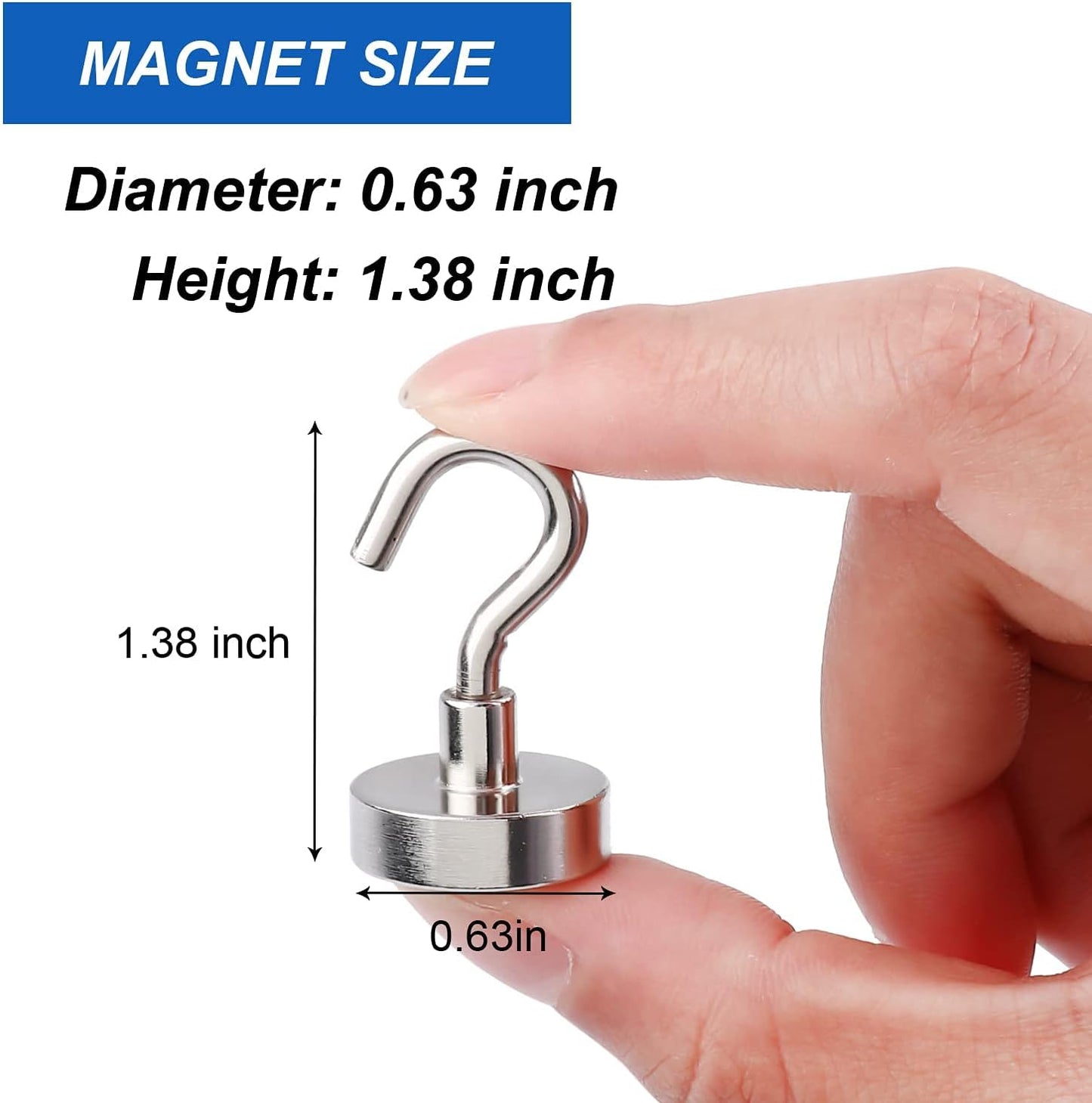 LOVIMAG Strong Magnetic Hooks, 30Lbs Magnetic Hooks Neodymium Magnets with Hooks for Refrigerator, Magnetic Cruise Hooks for Hanging, Classroom, Office, and Kitchen - Pack of 200
