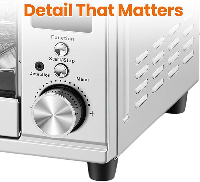 OLIXIS Air Fryer Toaster Oven Combo Dual Door, 29.6QT Oven Countertop 12 Functions in 1, 7 Accessories Included, Stainless, Up to 450°F