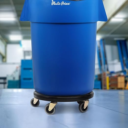 18" Trash Can Dolly with Wheels Black for 32 gal and 20 44 55 gal Brute Containers