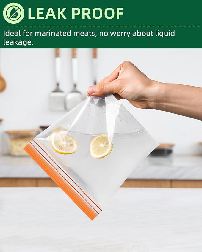 Lerine 22 Pack Reusable Freezer Bags Dishwasher Microwave Safe, Stand Up BPA Free Reusable Sandwich Bags, Leakproof Food Storage Bags for Meal Prep (Multicolor, 8Gallon 8Sandwich 6Snack)