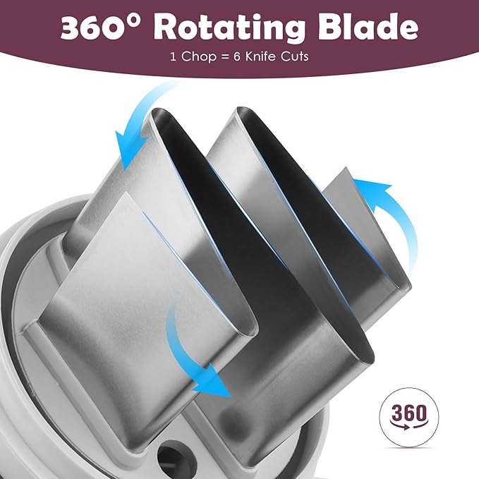 Food Chopper Vegetable Cutter with Container Onion Veggie Garlic Nut Dicer Manual Hand, White