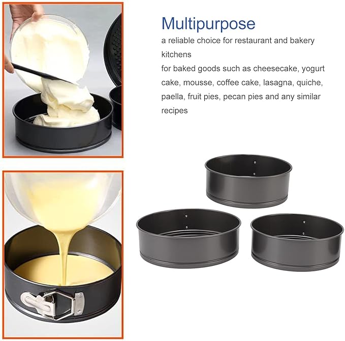 Cake Pan Set, Round Cheesecake Pan, Nonstick Cake Pan with Removable Bottom for Cheesecakes, Yogurt Cakes, Mousse, Coffee Cakes (24/26/28)