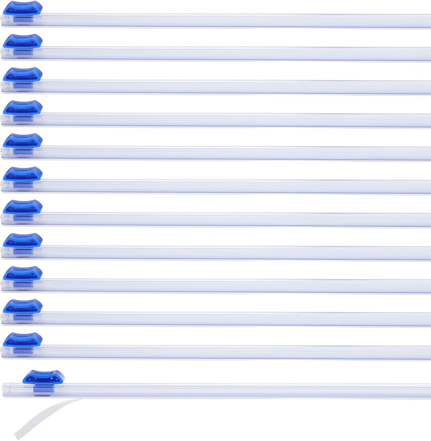 PATIKIL 12pcs Plastic Wrap Cutter, 19in Plastic Wrap Slide Cutter Self Adhesive Installation Replacement for Aluminum Foil Wax Paper Parchment Paper Wrap Dispenser, Blue