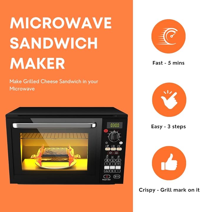 MACONEE Microwave Egg Fryer & Sandwich Maker | Cooks Eggs & Makes Paninis | Dishwasher-Safe & BPA-free