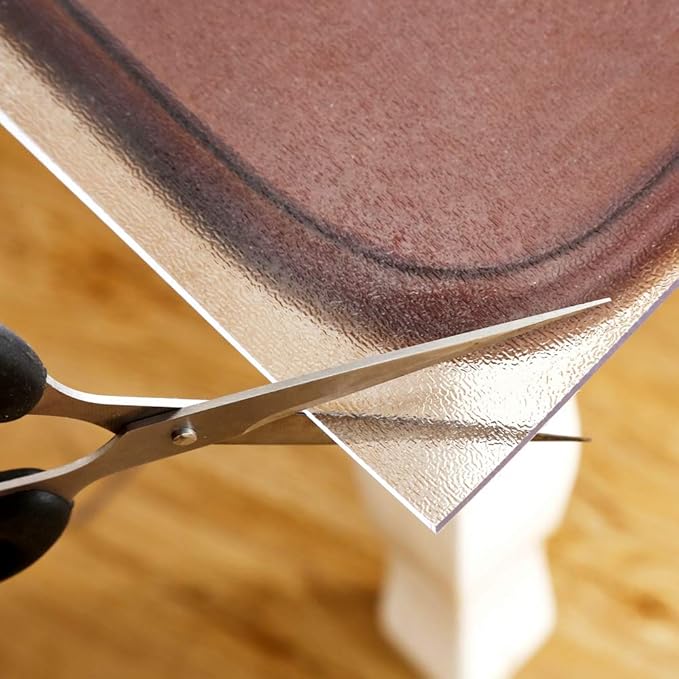 NECAUX Custom 23.6 x 43.4 Inch Clear Table Cover Protector, 1.5mm Thick Plastic Scratch Resistent Heavy Duty Desk Pad Mat Non-Slip Tablecloth Protector for Coffee Table, Sofa Table, Media Stand