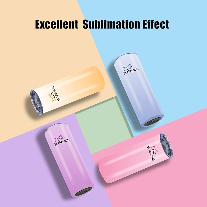 50 Pack 20oz Flat Edge Sublimation Tumblers Bulk, Sublimation Tumbler Blank, Skinny Straight Stainless Steel Blanks Cups with Individual Box (50, 20OZ FLAT EDGE)