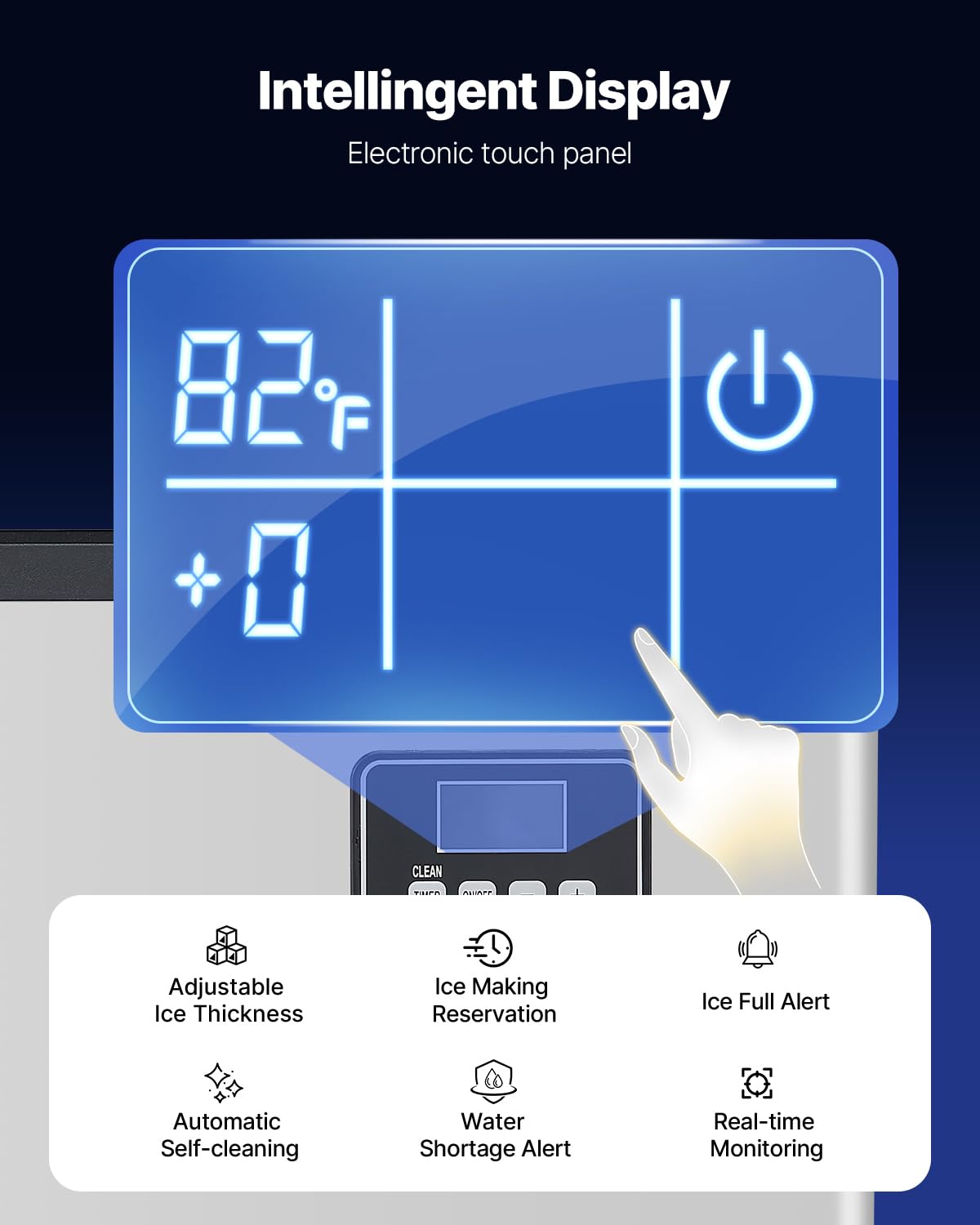 VEVOR Commercial Ice Maker Machine - Head, 400 Lbs/Day Stainless Steel Ice Machine with Self-Cleaning, Scheduled Ice-Making, Adjustable Thickness, Ideal for Restaurant Bar Cafe Hotel - Head Only