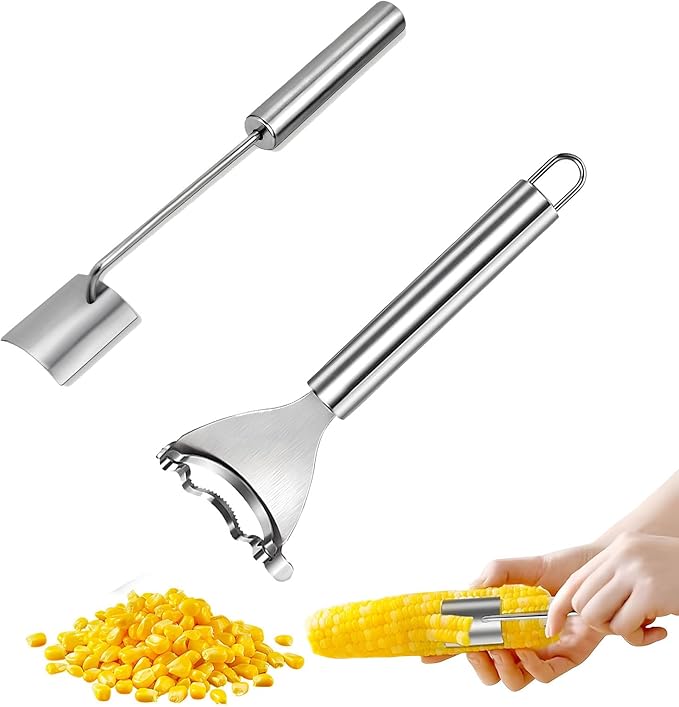 Long Handle Stainless Steel Corn Cob Stripper,Corn Cob Thresher,Corn Peeler,Corn Stripper,Corn Thresher,Corn Scraper (Style-C)