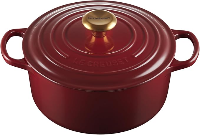 Le Creuset Enameled Cast Iron Signature Round Dutch Oven, 4.5 qt., Garnet