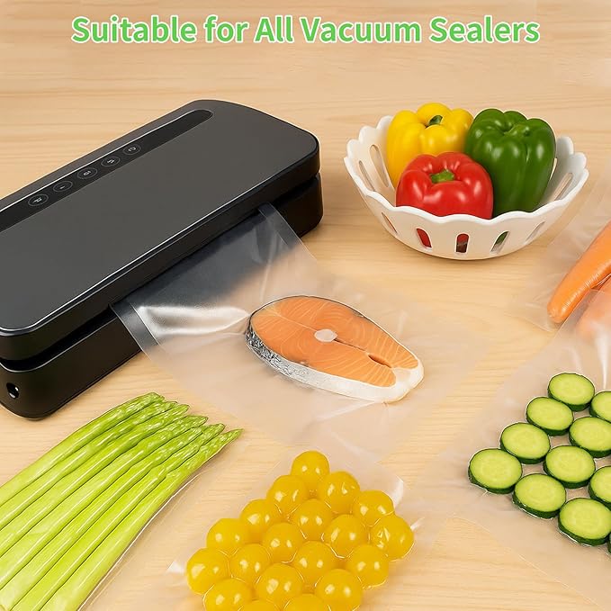 MakMeFre 100 Plus Quart Size 10" x 13" Vacuum Sealer Bags with BPA Free and Heavy Duty,Great for Food Storage Vaccume Sealer PreCut Bag