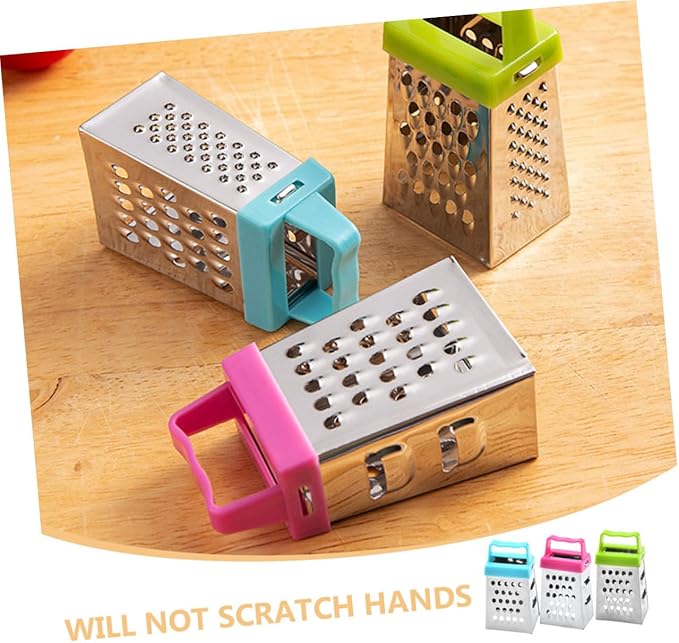 PRETYZOOM 24pcs Mini Cheese Grater Stainless Steel Grater Garlic Slicer Handheld Fruit Vegetable Cutter Easy Clean