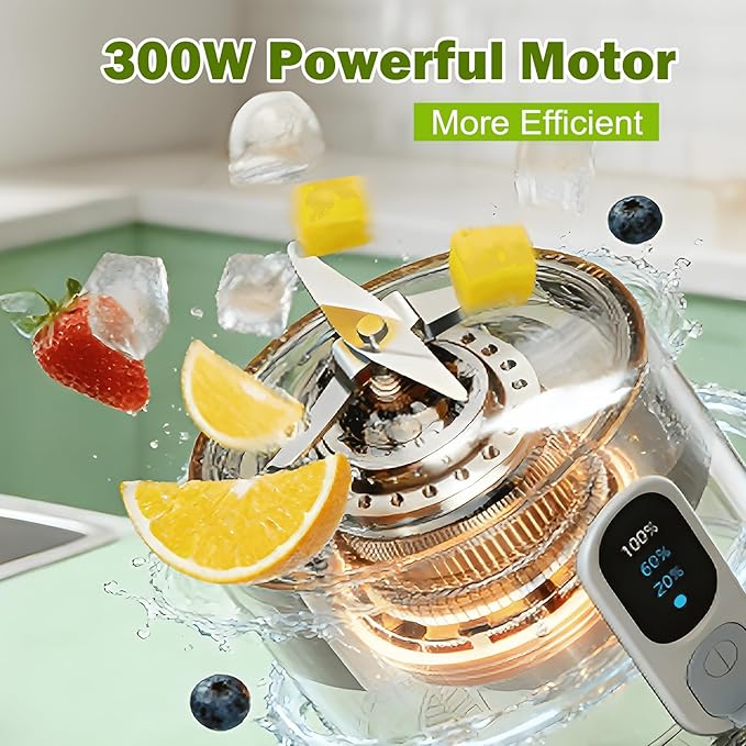 Portable Blender for Smoothies Personal Blender - 500ML Electric Juicer 300 Watt Small Blenders for Shakes and Smoothies Portable juicer for Baby Food, Travel Beach Office Sports
