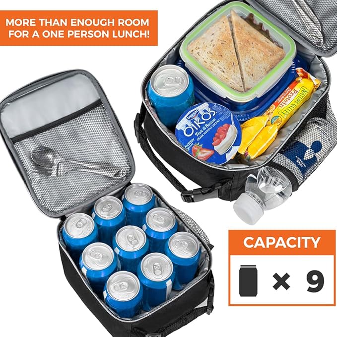 opux Premium Insulated Lunch Box, Soft School Lunch Bag for Girls Kids, Leakproof Small Lunch Pail Women Work, Reusable Compact Cooler Tote Lunchbox for Office Adult, Heather Pink