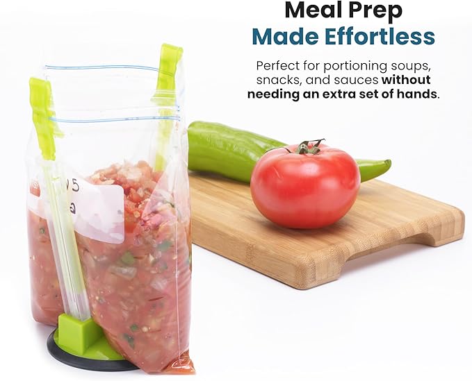 Original Jokari Adjustable Baggy Rack Stand 1 Pack. Prop Plastic Ziploc Freezer Storage Bags Open Hands-Free To Pour Leftovers, Snacks and Meal Prep Ingredients With No Food Spills or Kitchen Mess.