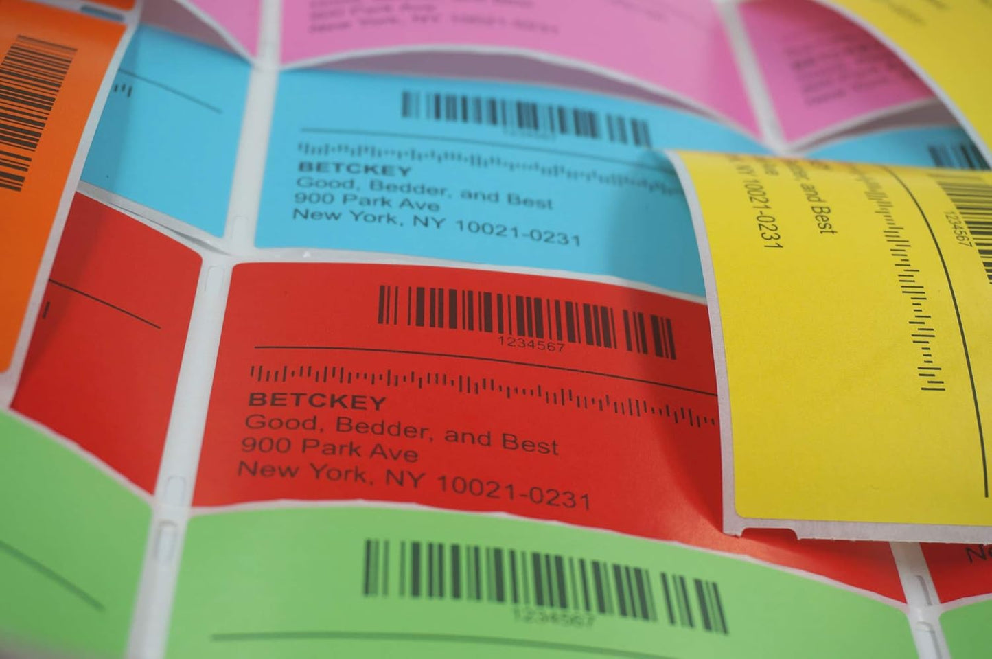 BETCKEY - 2.5" x 1" Multipurpose & Barcode Labels Compatible with Zebra & Rollo Label Printer,Premium Adhesive & Perforated[Light Blue, 6 Rolls, 8280 Labels]