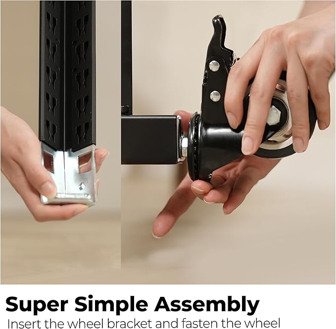 HOMEDANT House 5-Tier Metal Rolling Cart Shelf Rack Casters Heavy Duty Wheel Shelving Unit Adjustable Utility Storage Shelves Organizer Shelf Kitchen Garage 24.4" W x 16.5" D x 62.2" H 10Pack