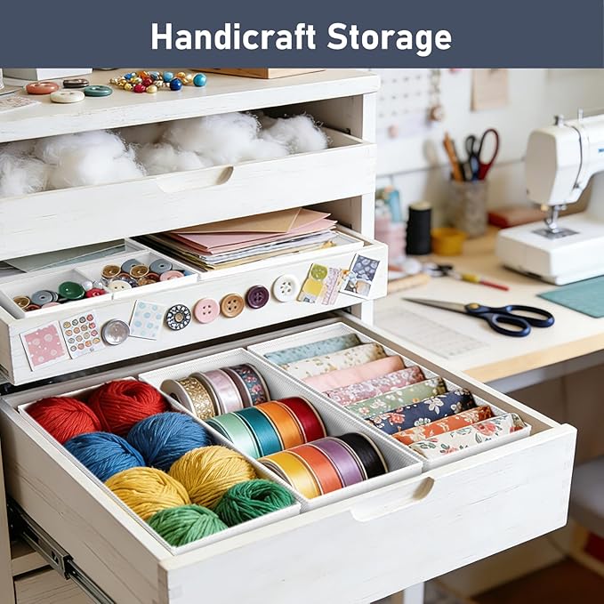 DIMJ Drawer Organizer Clothes - 30 Pack Closet Drawer Organizer Bins for Baby Clothes Storage, Fabric Dresser Organizer for Nursery Bedroom, Foldable Small Drawer Dividers for Underwear Socks