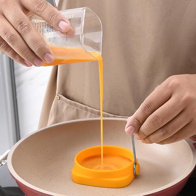 Yelleow Fried Egg High Temperature Resistance Flexible Food Grade Double-sided Square Round Egg Fryer Mould for Home Fried Egg Ring，Specialty Cookware，Eggs Poachers