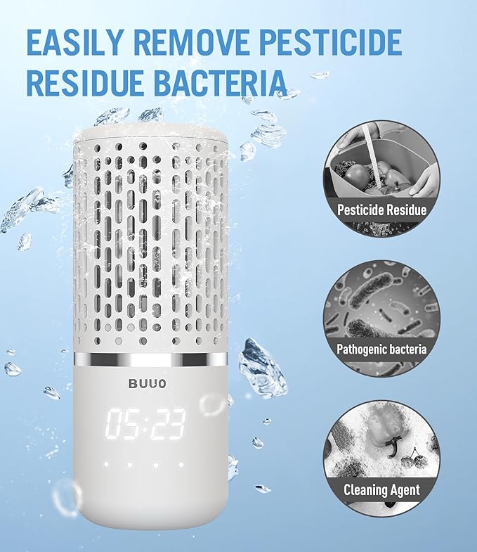 Fruit and Vegetable Washing Machine - Electric Rice Purifier with OH-ion Purification Technology and Large Reaction Area, Kitchen Ideas for Cleaning Fruit,Veggie,Rice,Tableware