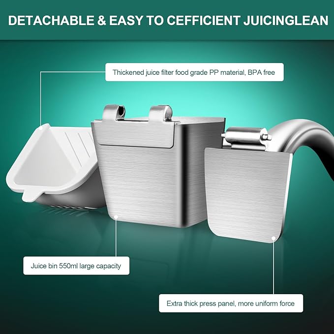 Manual Citrus Juicer Press - Heavy Duty Stainless Steel Lemon/Orange Squeezer, Non-Slip Ergonomic Handheld Fruit Press, Rustproof & Dishwasher Safe Juice Extractor for Citrus, Exprimidor de Limones