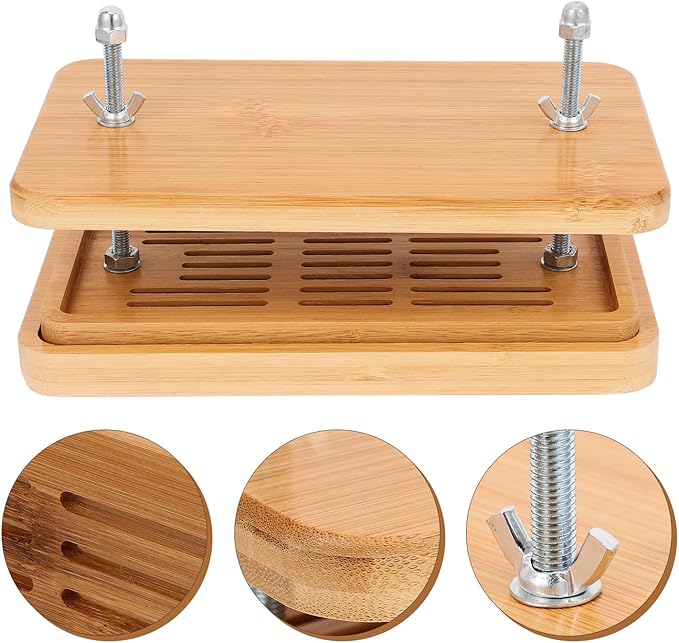 Tofu Press with 3-layer Drip Tray, 26x15cm Soybean Curd for Homemade Tofu Making, Kitchen Food Strainer for Efficient Water