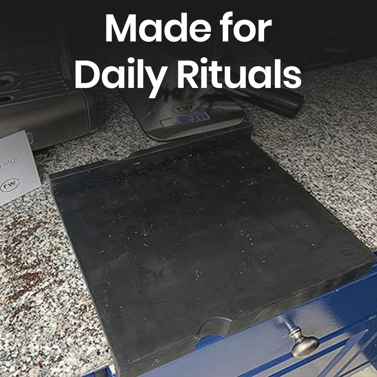 Rattleware Premium Espresso Tamping Mat – Non-Slip Coffee Tamper Pad, Heatproof Rubber Countertop Protector, Durable Barista Tool for Espresso Machine, Coffee Bar and Kitchen Station (8" x 10")