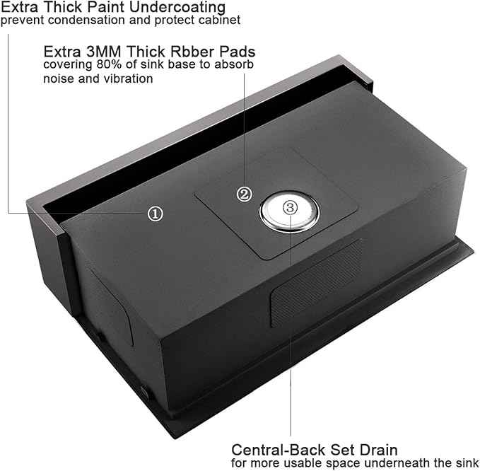 33 Inch Black Farmhouse Kitchen Sink Workstation - VOKIM 33x22 inch Flat Apron Front Farmhouse sink 16 Gauge Stainless Steel Single Bowl Farm Kitchen Sink