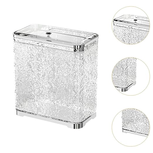 Bathroom Trash Can, Kitchen Hanging Trash Can Wastebasket Portable with Lid Small Over Cabinet Door Garbage Bin Waste Basket for Bathroom Kitchen(Argent)