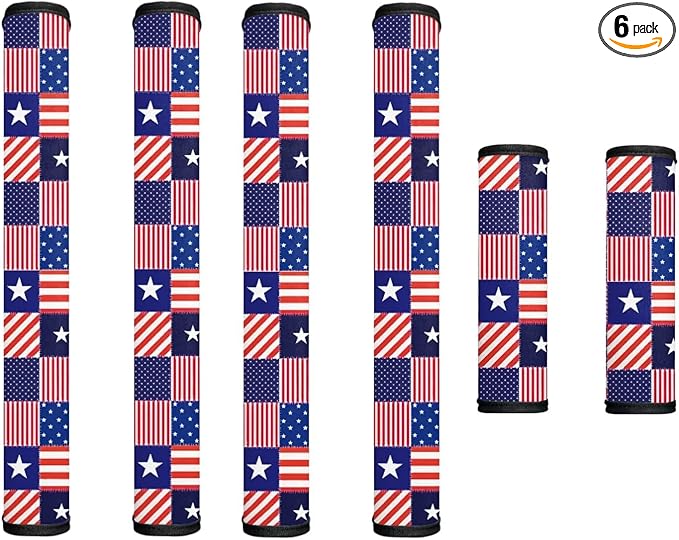 6 Pcs Refrigerator Microwave Door Handle Covers 4th of July Electrical Appliances Handle Protector for USA 250th Anniversary Patriotic Indoor Decorations, Stars and Stripes USA Flag