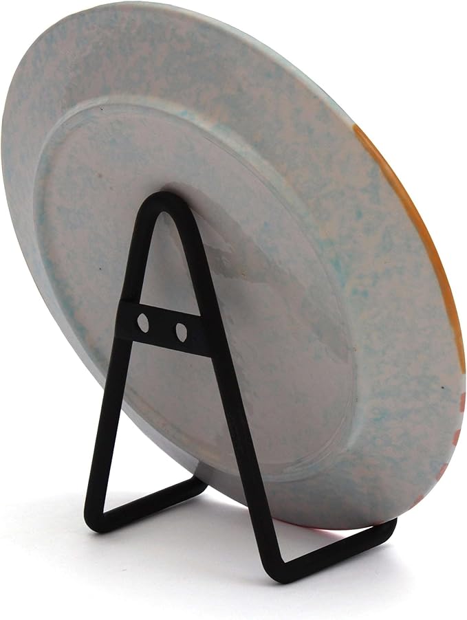 Milltown Merchants™ Metal Display Stand - Free Standing or Wall Mounted Decorative Plate Holder - Versatile Plate Hanger Stand - Black Metal Plate Stand (4 Pack, Small)
