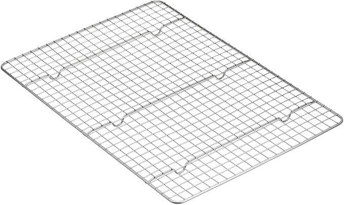 Amazon Basics Ceramic Nonstick Baking Sheet & Cooling Rack Set, Dishwasher Safe, Oven Safe, Half Sheet Size, Gray, 1-Pack