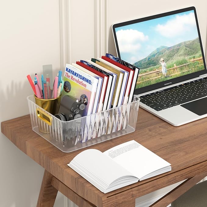 Kiddream 6 Packs Clear Fridge Organizer Bins, Plastic Pantry Organizers and Storage Bins