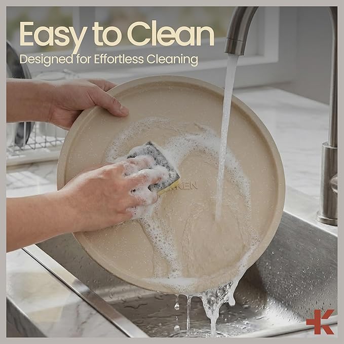 White Marble Non Stick Pizza Pans Set of 3 – Carbon Steel Pizza Baking Trays (9.45", 11.02", 12.99") for Oven Use, Durable, PFOA, PFOS, PTFE Free, Dishwasher Safe, Stain-resistant, Easy Cleanup