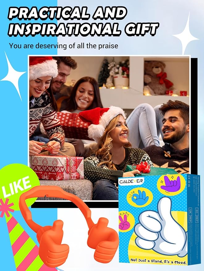 Stocking Stuffers for Teens Boys Girls Cell Phone Stand: Upgrade Adjustable Thumbs Up Lazy Phone Holder for Desk Fun Birthday Gifts for Grandma Adults Husband from Wife