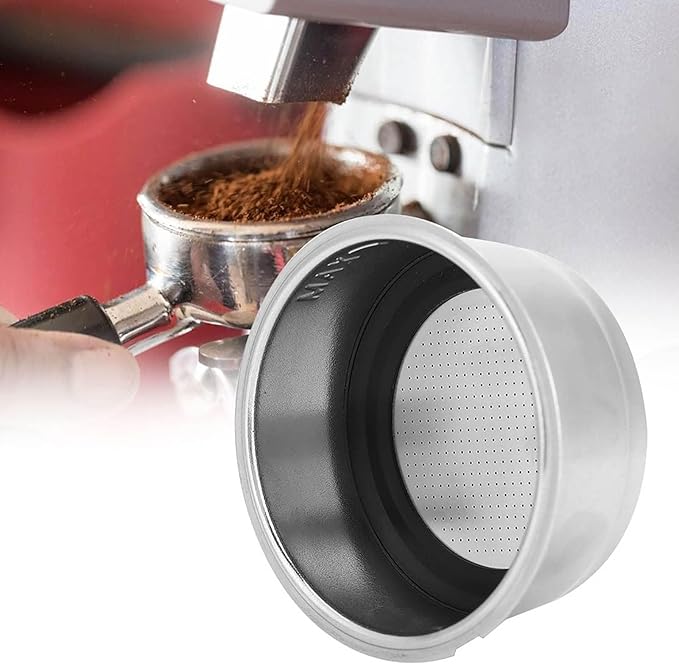 1PCS 51mm 2 Cups Portafilter Filter Basket, Stainless Steel Pressurized Mesh Coffee Filters Bottomless Portafilter Coffee Machines Accessories for Semi-Automatic Coffee Machine Series(Double Cup)