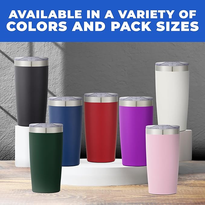 12 Ct of 20 Oz Two-Tone Himalayan Stainless Steel Tumbler with Lid – Pink – Customizable Insulated Cups for Water, Coffee, Hot & Iced Drinks – Great for DIY, Events, Work
