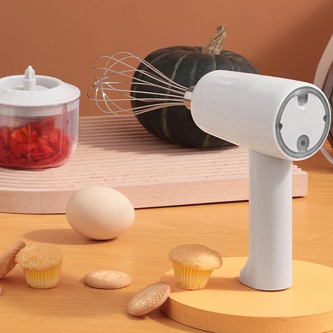 3 Speed Electric Hand Mixer, Whisk Beaters, Portable Whisk Milk Foam Maker, Handheld Electric Mixer with Chopper for Home